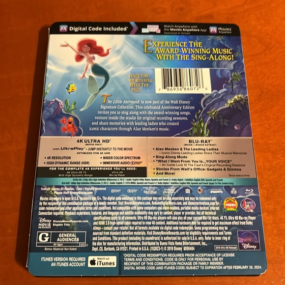 The Little Mermaid Anniversary Edition 4K Ultra + Blu-Ray - Picture 2 of 7